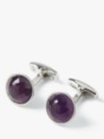 Simon Carter Rondo Amethyst Cufflinks, Silver/Purple