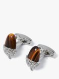 Simon Carter Acorn Tigerseye Cufflinks, Brown