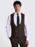 Moss Slim Fit Flannel Suit Waistcoat, Brown