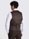 Moss Slim Fit Flannel Suit Waistcoat, Brown