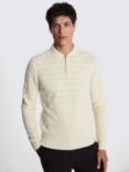 Moss Cable Boucle Long Sleeve Polo Shirt, Beige