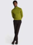 Moss Merino Wool Blend Roll Neck Jumper, Olive