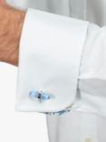 Simon Carter Catseye Egg Blue Cufflinks, Silver/Light Blue