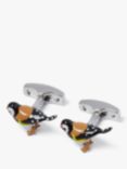 Simon Carter Enamelled Goldfinch Cufflinks, Multi