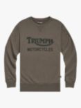 Triumph Motorcycles Radial Logo Cotton Twill Sweatshirt, Mushroom