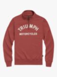 Triumph Motorcycles Ribble Quarter-Zip Logo Cotton Twill Sweatshirt, Rust