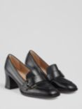 L.K.Bennett Mara Leather Heeled Loafers, Black