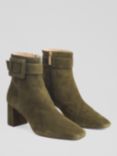 L.K.Bennett Wilde Suede Ankle Boots, Khaki