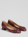 L.K.Bennett Cici Leather Heeled Courts, Bordeaux