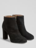 L.K.Bennett Sibella Suede Heeled Ankle Boots, Black