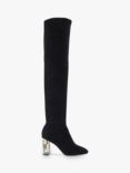 Dune Stylish Contrast Heel Knee High Boots, Black