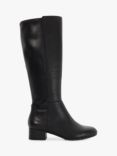 Dune Tayla Wide Fit Leather  Knee High Boots, Black