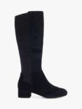 Dune Tayla Wide Fit Suede Knee High Boots, Navy