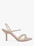 Dune Momentum Wide Fit Embellished Heeled Strappy Sandals, Rose Gold