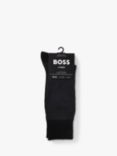 BOSS Houndstooth & Plain Socks, Pack of 2, Black/Charcoal