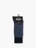 BOSS Houndstooth & Plain Socks, Pack of 2, Blue/Navy