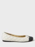 Crew Clothing Leather Quilted Pumps, Ivory