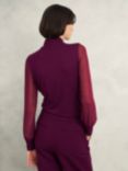 Hobbs Ashley Twist Neck Top, Warm Plum