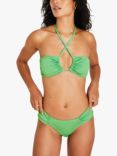 Accessorize Textured Ruched Sides Bikini Bottoms, Green