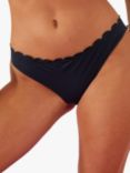 Accessorize Scalloped Waist Bikini Bottoms, Black