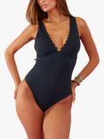 Accessorize Scallop Shaping Swimsuit, Black