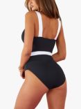 Accessorize Textured Shaping Swimsuit, Black/White