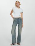 Mango Miami Straight Cut Jeans, Open Blue