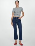 Mango Sienna Flare Crop Jeans, Open Blue