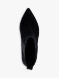 Dune Obvious Suede Pointed Ankle Boots, Black