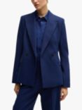 BOSS Wool Blend Double Breasted Blazer, Blue