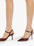 Dune Channel Pointed Heeled Courts, Red Patent