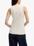 BOSS Ematite Crystal Logo Vest Top, Open White