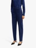 BOSS Wool Blend High Waisted Tapered Trousers, Blue