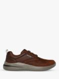 Skechers Delson 3.0 Glavine Leather Lace Up Trainers, Brown