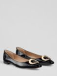 L.K.Bennett Lisette Leather Pointed Flats, Black