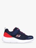 Skechers Kids' Bounder Drop Trainers, Navy/Red