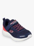 Skechers Kids' Bounder Drop Trainers, Navy/Red