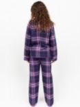 Minijammies Kids' Check Cotton Pyjama Set, Navy/Multi