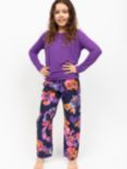 Minijammies Kids' Floral Pyjama Set, Purple/Multi