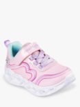 Skechers Kids' Retro Hearts Trainers, Light Pink/Multi