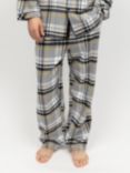 Cyberjammies Parker Brushed Check Pyjama Bottoms, Grey/Multi