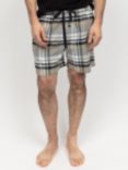 Cyberjammies' Parker Brushed Check Pyjama Shorts, Grey/Multi