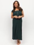 Nora Rose by Cyberjammies Anne Jersey Lace Maxi Nightdress, Green