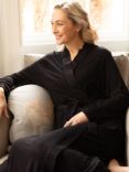 Nora Rose by Cyberjammies Carolynn Jersey Bobble Lace Dressing Gown, Black