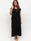 Nora Rose by Cyberjammies Carolynn Jersey Lace Nightdress, Black