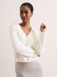 Phase Eight Tiffany Textured Cardigan, Ivory