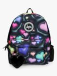 Hype Kids' 3D Hearts Badge Backpack, Black/Multi