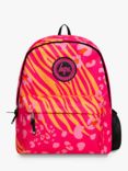 Hype Kids' Animal Prints Badge Backpack, Pink/Multi