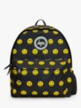 Hype Kids' Smile Face Backpack, Black/Yellow