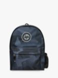 Hype Kids' Geo Camo Backpack, 18L, Black